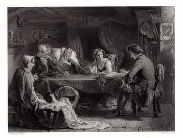 1862 Alexander Johnston Sabbath engraving signed