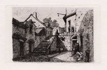 V. J. Vaillant Rue du Machicoulis, Boulonge 1874 etching