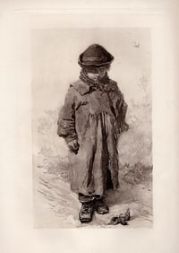 1876 Frederick Walker Harsh Winter print signed