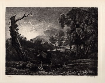 Claude Lorrain Cephalus and Procris 1876 etching