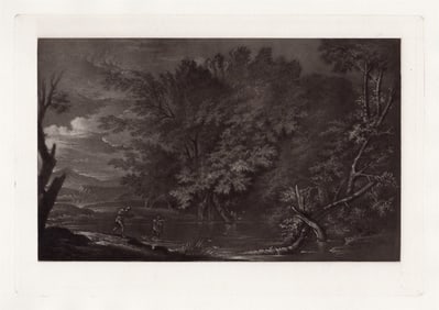 Salvator Rosa Landscape, with Mecury and the Woodman 1886 engraving