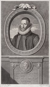 Adriaen van der Werff 1697 Engraving Sir Francis Walsingham Framed