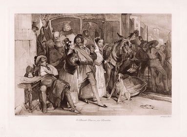 John Frederick Lewis A Street Scene in Seville print signed