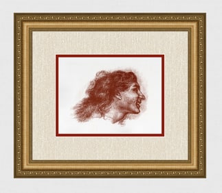 BURNE-JONES 1800s Antique Print "Crudelitas, Mask of Cupid" FRAMED