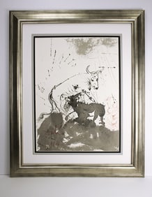Salvador Dali 1967 Original Lithograph Ox and the Lion Framed