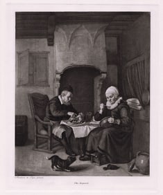 Abraham de Pape The Repast print signed