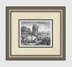 Gustave Dore Puss in Boots 1880 Wood Engraving Signed