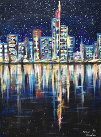 Arthur Kinslow Orginal Painting Cityscape 30 x 40