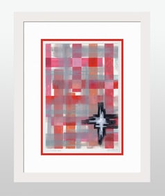 Mathis Original Gouache  The Off Center Scene Framed Swiss