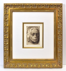 Kathe Kollwitz 1912 Etching Self Portrait Hand Signed