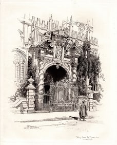 Joseph Pennell  Porch of St. Mary the Virgin, Oxford 1885 etching