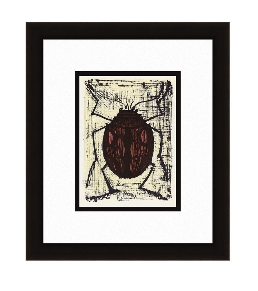 Bernard Buffet Lady-Bird 1967 lithograph: Bernard Buffet. (1928-1999). Lady-Bird. Color Lithograph on Wove Paper after the Original. 1967. Excellent. Atelier Mourlot. Image Size 6 3/4 x 9 1/2 inches. Approximately 15 x 18 inches . This piece