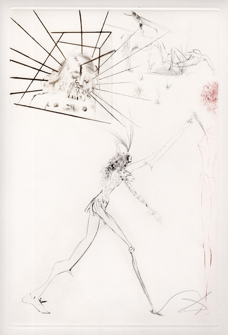 Salvador Dali Tristan Etching Signed Limited Framed (1 of 3)