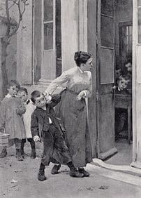 Jean GEOFFROY 1800s Antique Print The School Skipper FRAMED Signed