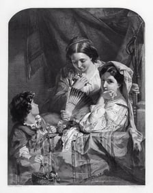 Robert Herdman 1800's Engraving The Roman Carnival SIGNED FRAMED