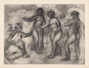 1919 RENOIR Greek Mythology Engraving "Paris with the Goddesses" Lmtd Ed