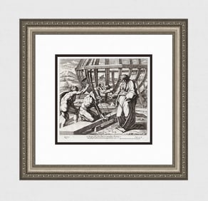 Raphael 1649 Engraving Vatican Noah builds the Ark