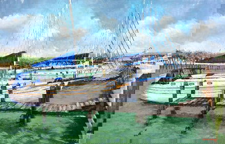 Mauricio Garay Original Painting Naples Marina 60 x 40 inches