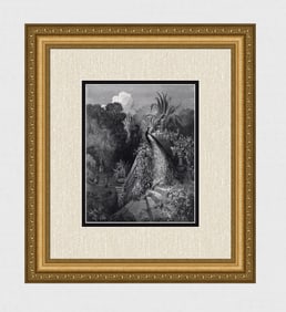 Gustave Dore Peacock Complaining (Fontaine's Fables) c. 1880 Wood Engraving