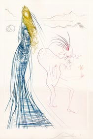 Salvador Dali Tristan Etching Signed Limited Framed