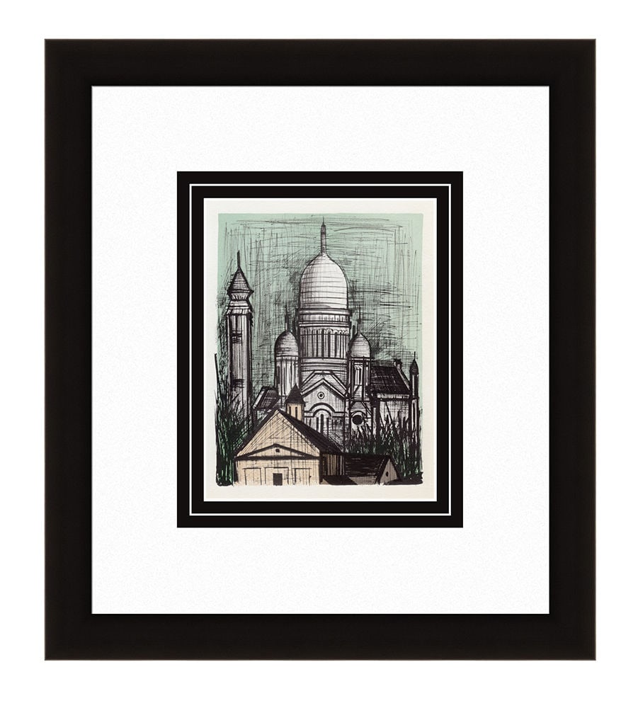 Bernard Buffet Le Sacre Coeur 1967 lithograph: Bernard Buffet. (1928-1999). Le Sacre Coeur. Color Lithograph on Wove Paper after the Original. 1967. Excellent. Atelier Mourlot. Image Size 6 5/8 x 8 7/8 inches. Approximately 15 x 17 inches . Galler