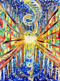 Arthur Kinslow Orginal Painting Riding the Rails 30 x 40 Inches