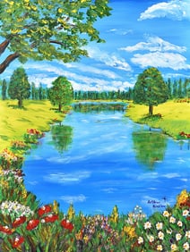Arthur Kinslow Orginal Painting The Back Nine 30 x 40 Inches