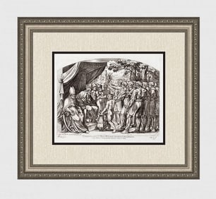 Raphael 1649 Engraving Vatican Joshua divides the land