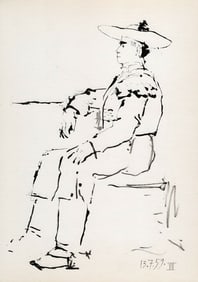 Pablo Picasso 1961 Vintage Lithograph Resting Picador FRAMED