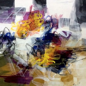 Andrea Palacios Original Painting Floral Abstract II 58 x 58