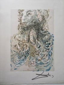 1960 Salvador Dali Divine Authentic Woodcut
