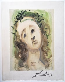 1960 Salvador Dali Virgil's Face Authentic Woodcut