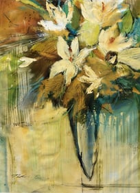 Natasha Barnes Original Painting 30 X 40 Abstract Neutral
