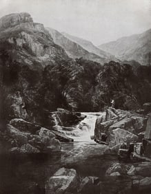 Thomas CRESWICK Antique Print The falls of the River Tummel FRAMED