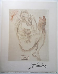 1960 Salvador Dali Dante Authentic Woodcut