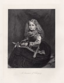 Sir John Everett Millais A Souvenir of Velasquez engraving signed