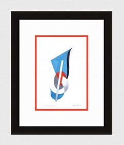 Mathis Original Gouache Upwards Game Framed Swiss