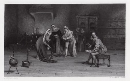 1875 Alfred Holst Tourrier Gold engraving signed