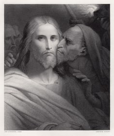 Ary Scheffer The Kiss of Judas 1869 engraving