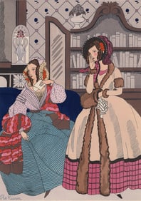 FRAMED Ro Keezer Vintage Color Pochoir The Mystery Letter SIGNED