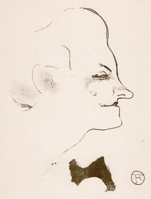 TOULOUSE LAUTREC 1946 Color Lithograph "Yvette Guilbert" Framed Signed