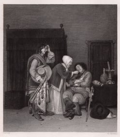 1834 Gerard ter Borch The Trumpeter engraving signed
