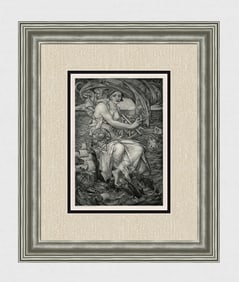 Edward Reginald Frampton Antique Print LADY NAVIGATION Framed