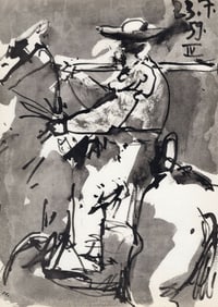 PABLO PICASSO 1961 Vintage Lithograph El Picador FRAMED