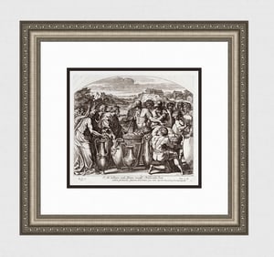 Raphael 1649 Engraving Vatican Melchizedek Brings Bread and wine to Abraham