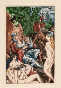 Nicolas Sternberg 1930 Color Engraving "Storytime" Limited Framed