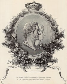 Victor Lagye Antique Woodcut Leopold I Framed