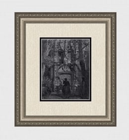 Gustave Dore Mock Serenade (Don Quixote) c. 1880 Woodcut