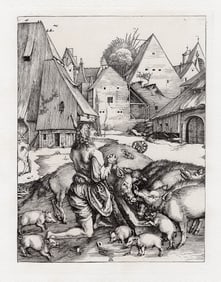 Albrecht Durer Prodigal Son 1800's Engraving