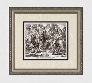 Raphael 1649 Engraving Vatican Jacob Flees with his wife and children